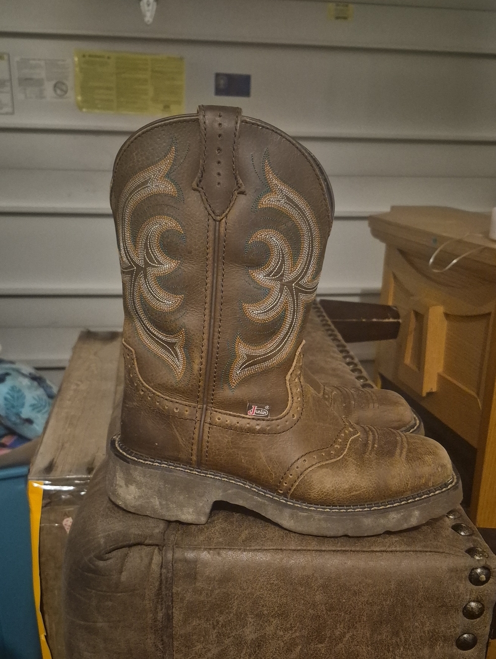 Girls Justin Boots Brown Kids Western Pull-On Boots